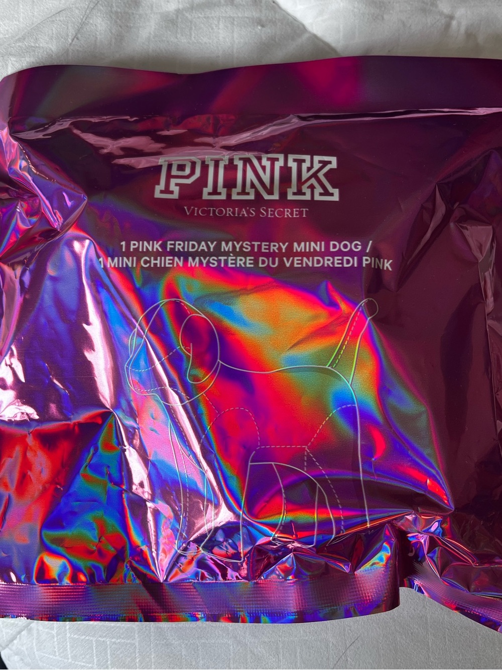 PINK Victoria's Secret Holographic Magenta Mystery Mini Dog Pack